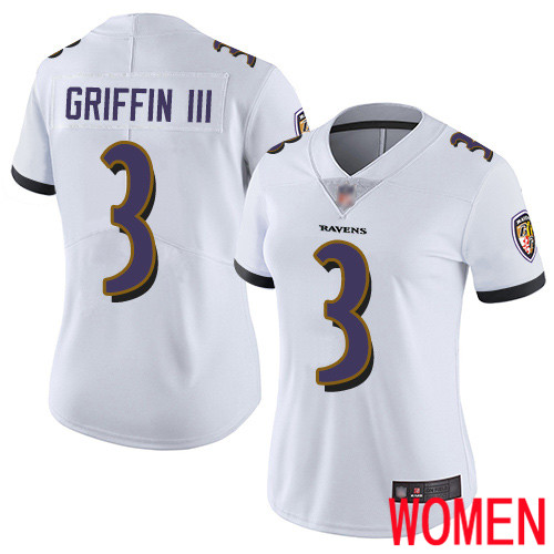 Baltimore Ravens Limited White Women Robert Griffin III Road Jersey NFL Football #3 Vapor Untouchable->women nfl jersey->Women Jersey